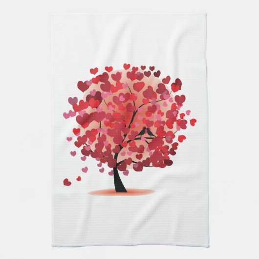 Red Hearts Tree Kitchtuch Geschirrtuch (Vertikal)