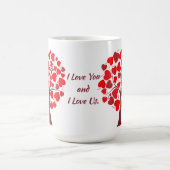 Red Hearts Tree Valentine Kaffeetasse (Mittel)