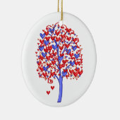 Red Hearts Tree Valentine Keramik Ornament (Rechts)