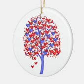 Red Hearts Tree Valentine Keramik Ornament (Links)