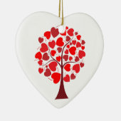 Red Hearts Tree Valentine Keramik Ornament (Rechts)