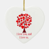 Red Hearts Tree Valentine Keramik Ornament (Hinten)