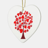 Red Hearts Tree Valentine Keramik Ornament (Links)