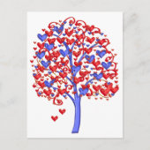 Red Hearts Tree Valentine Postkarte (Vorderseite)