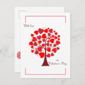 Red Hearts Tree Valentine Postkarte (Vorne/Hinten)