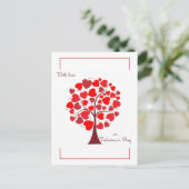 Red Hearts Tree Valentine Postkarte (Stehend Vorderseite)