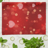 Red Hearts und Bokeh Geschirrtuch (Gefaltet)