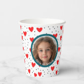Red Hearts und Custom Foto und Name Paper Pappbecher (Rückseite)