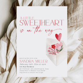 Red Hearts Valentine Baby Dusche Liebe Post Einladung