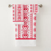 Red Hearts Valentine Badhandtuch Set (Insitu)