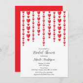 Red Hearts Valentine Brautparty Einladung (Vorne/Hinten)