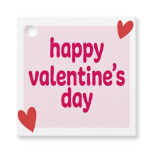 Red Hearts Valentine Day Favor Tags