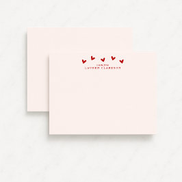 Red Hearts Valentine’s Day Note Card Einladung