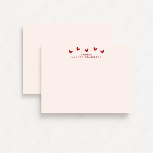 Red Hearts Valentine’s Day Note Card Einladung