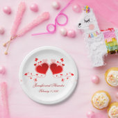 Red Hearts Valentine's Day Hochzeitspapier Teller (Party)