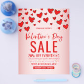 Red Hearts Valentine's Day Retail Verkauf Rosa Flyer (Einzeln)