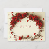 Red Hearts Valentine's Day Wedding RSVP Karte (Vorderseite)