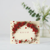 Red Hearts Valentine's Day Wedding RSVP Karte (Stehend Vorderseite)