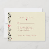 Red Hearts Valentine's Day Wedding RSVP Karte (Rückseite)