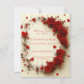 Red Hearts Valentine's Day Wedding Save The Date (Rückseite)