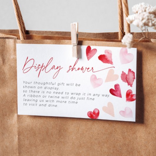 Red Hearts Valentines Display Shower Bridal Begleitkarte
