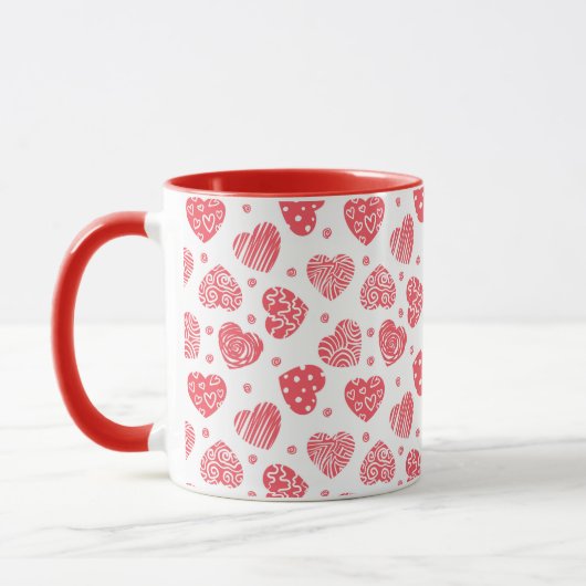 Red Hearts Valentinstag Liebe Tasse (Links)
