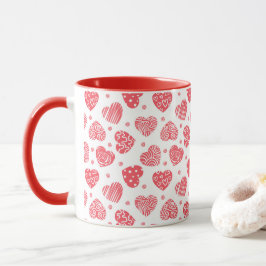 Red Hearts Valentinstag Liebe Tasse