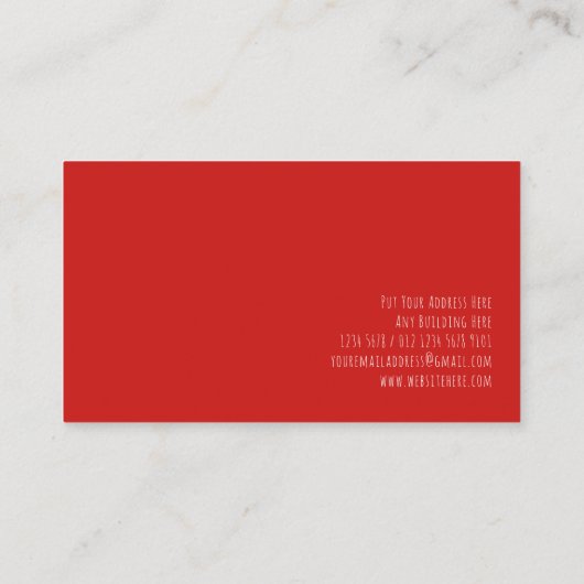 Red Hearts Visitenkarte (Rückseite)