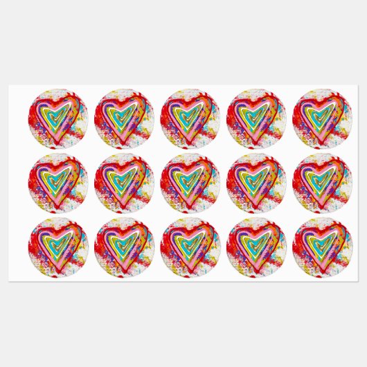 Red Hearts Waterproof Labels Etiketten (Blatt)