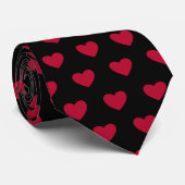 Red Hearts Wedding Neck Tie Krawatte (Gerollt)