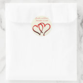 Red Hearts Wedding Sticker (Tasche)