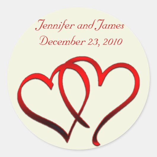 Red Hearts Wedding Sticker (Vorderseite)