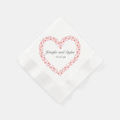 Red Hearts Wedding Valentine's Day Napkins Serviette (Ecke)