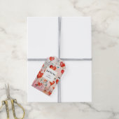 Red Hearts Whimsical Liebe Muster für Sie Geschenkanhänger (Mit Garn)