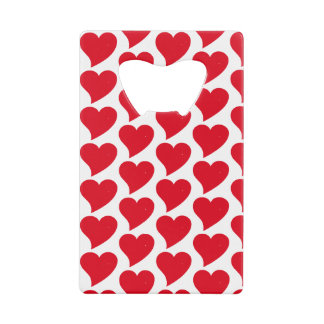 Red Hearts White Background Personalisiert Custom Geldbeutel Flaschenöffner