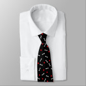 Red Hearts White Bones Dog Lover Neck Tie Krawatte (Gebunden)