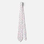 Red Hearts White Bones Dog Lover Neck Tie Krawatte (Vorderseite)
