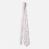 Red Hearts White Bones Dog Lover Neck Tie Krawatte (Rückseite)