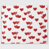 Red Hearts Wrapping Paper Geschenkpapier (Flach)