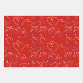 Red Hearts Wrapping Paper  Geschenkpapier Set (Vorderseite 3)