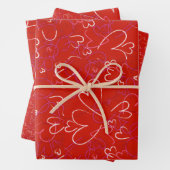 Red Hearts Wrapping Paper  Geschenkpapier Set (Beispiel)