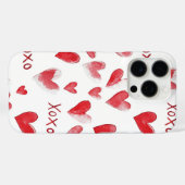 Red Hearts XOXO Liebe Case-Mate iPhone Hülle (Rückseite (Horizontal))