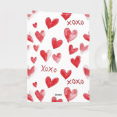 Red Hearts XOXO Liebe Karte (Rückseite)