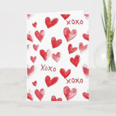 Red Hearts XOXO Liebe Karte (Vorderseite)