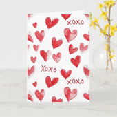 Red Hearts XOXO Liebe Karte (Gelbe Blume)