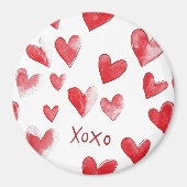 Red Hearts XOXO Liebe Magnet (Vorne)