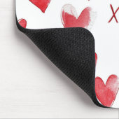Red Hearts XOXO Liebe Mousepad (Ecke)