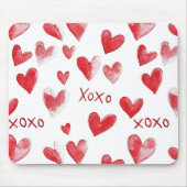 Red Hearts XOXO Liebe Mousepad (Vorne)