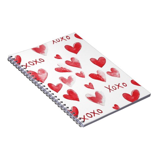Red Hearts XOXO Liebe Notizblock (Rechte Seite)