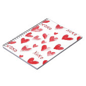 Red Hearts XOXO Liebe Notizblock (Linke Seite)